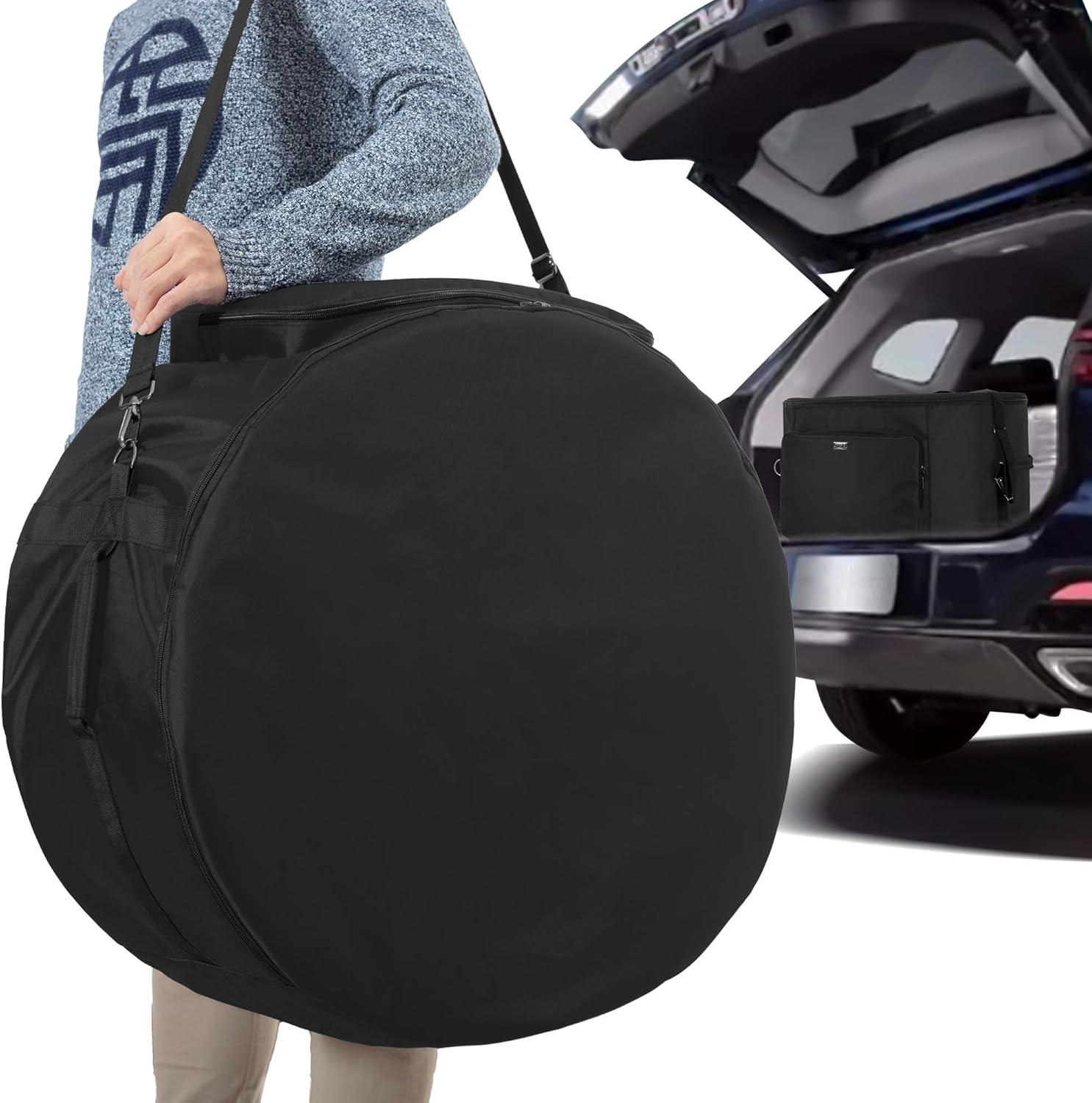 SAMDEW 24 Inch Outdoor Fire Pit Bag Compatible with Outland Firebowl Model 883 885, Firebowl Travel Carrying Case for 24 Inch Diameter Propane Gas Fire Pit, Black, Bag Only