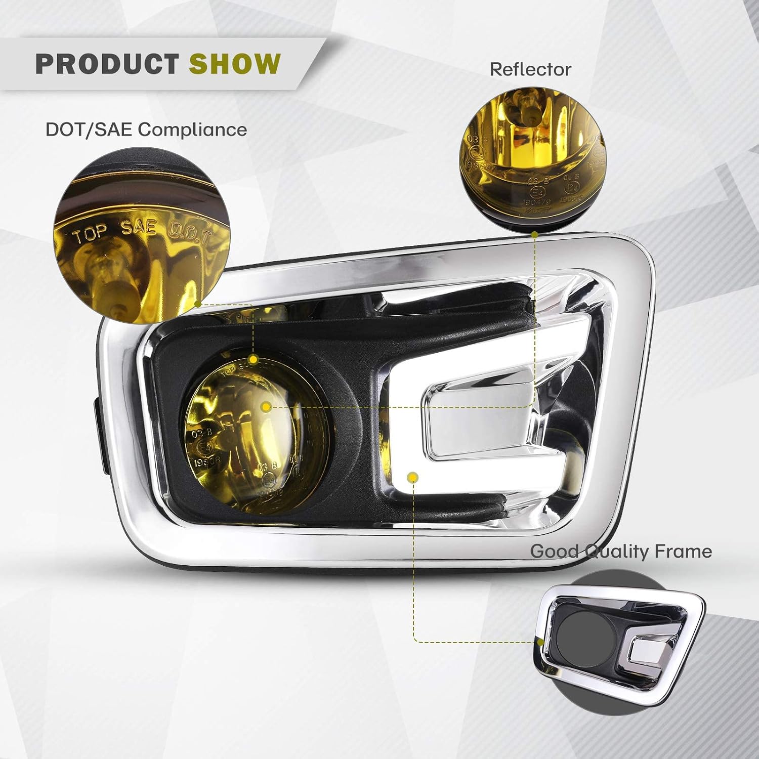Winjet Fog Lights Assembly For 2017 2018 Nissan Titan Fog Lamp For 2016 2017 2018 2019 Nissan Titan XD Yellow Lens 1 Pair Yellow Lens(Left and Right)