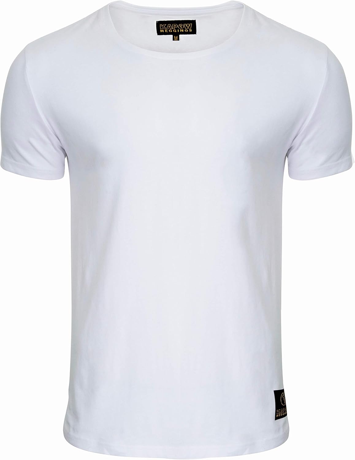 Kapow Meggings Men's Longline Scoop Hem 100% Cotton T-Shirt