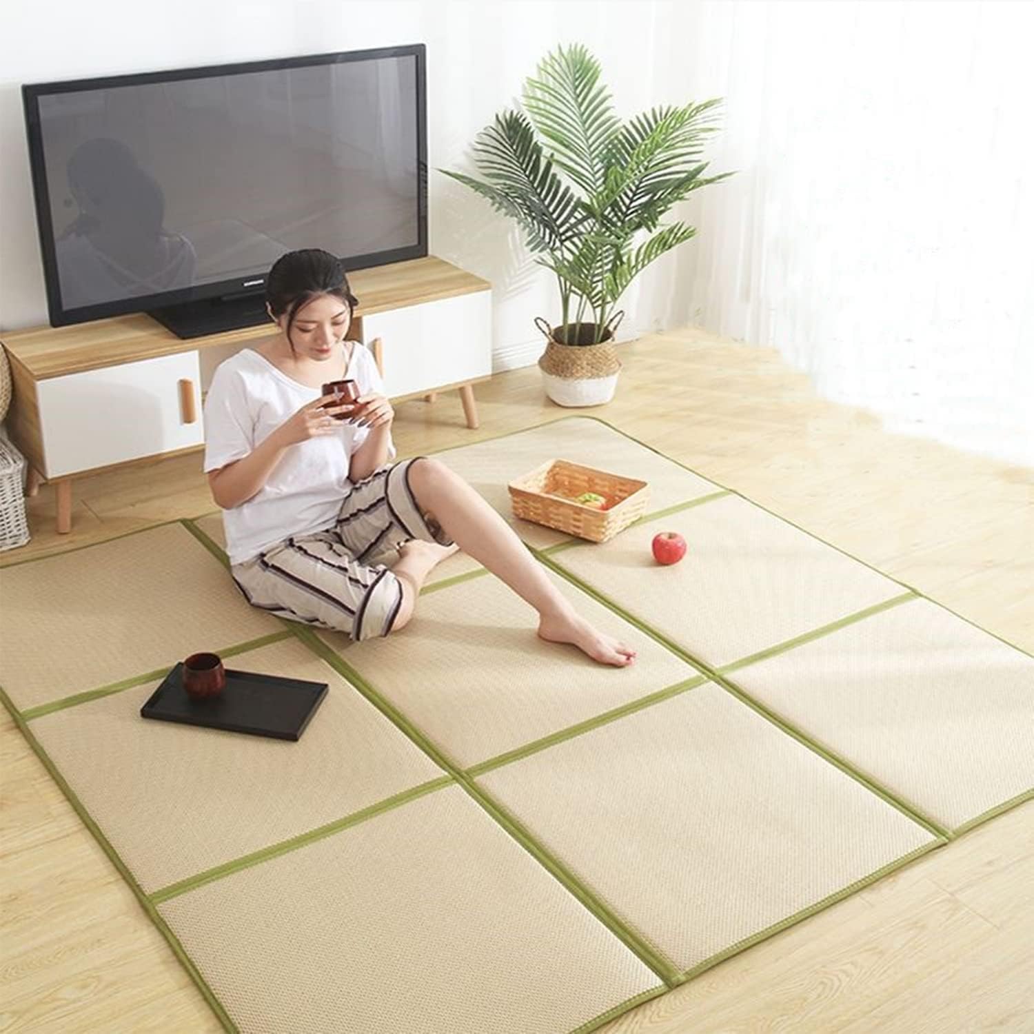 Nisorpa Futon Matratze 180 x 180cm, Japanische Tatami Matte, Futon