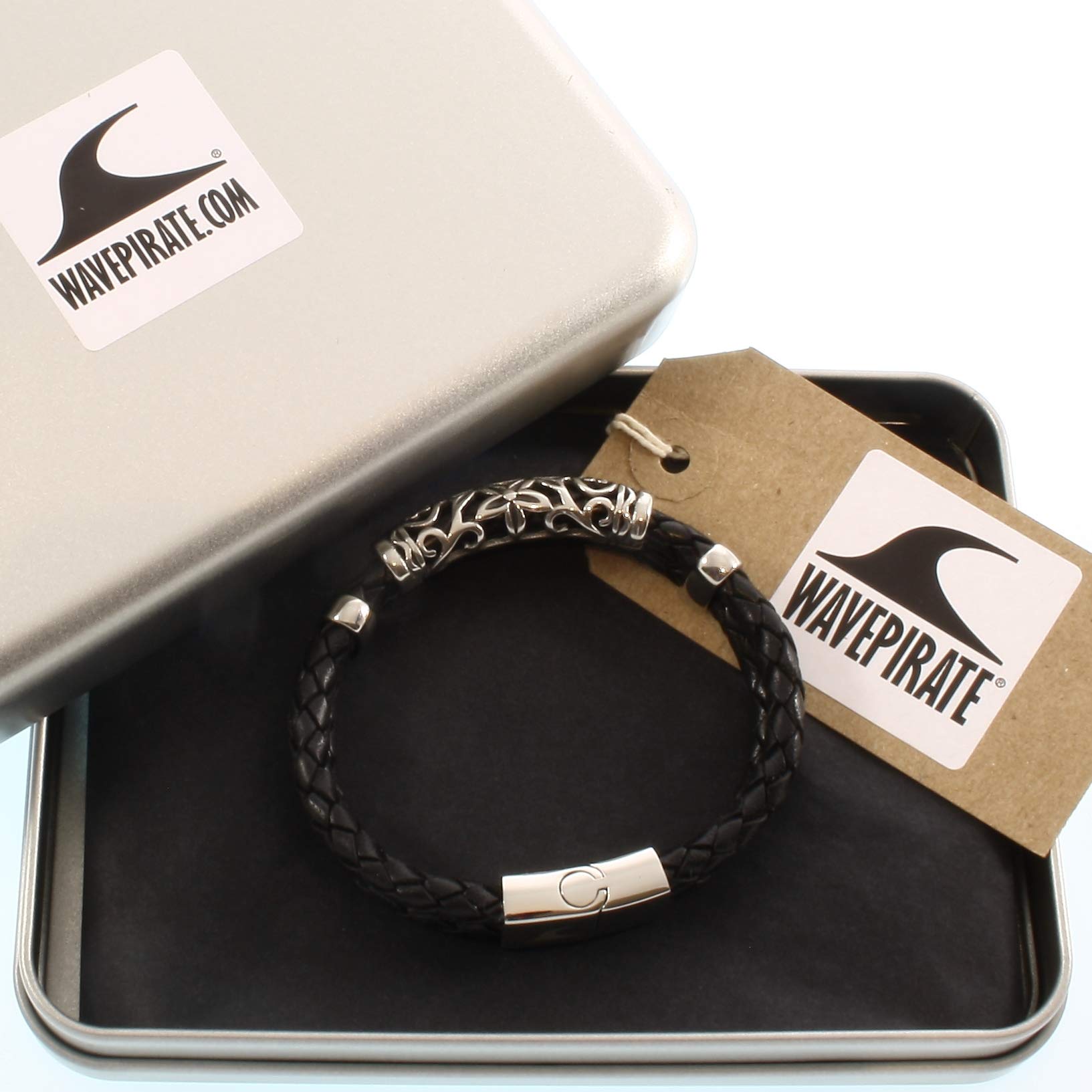 Echt Leder-Armband XO F Schwarz Männer Herren
