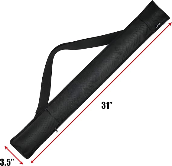 Cosmos Billiard Pool Cue Stick Carrying Case Bag Snooker Cue Stick Storage Pouch Holder for 1/2 Billiard Cue Stick (Holds 1 Butt / 1 Shaft) (Black Color)