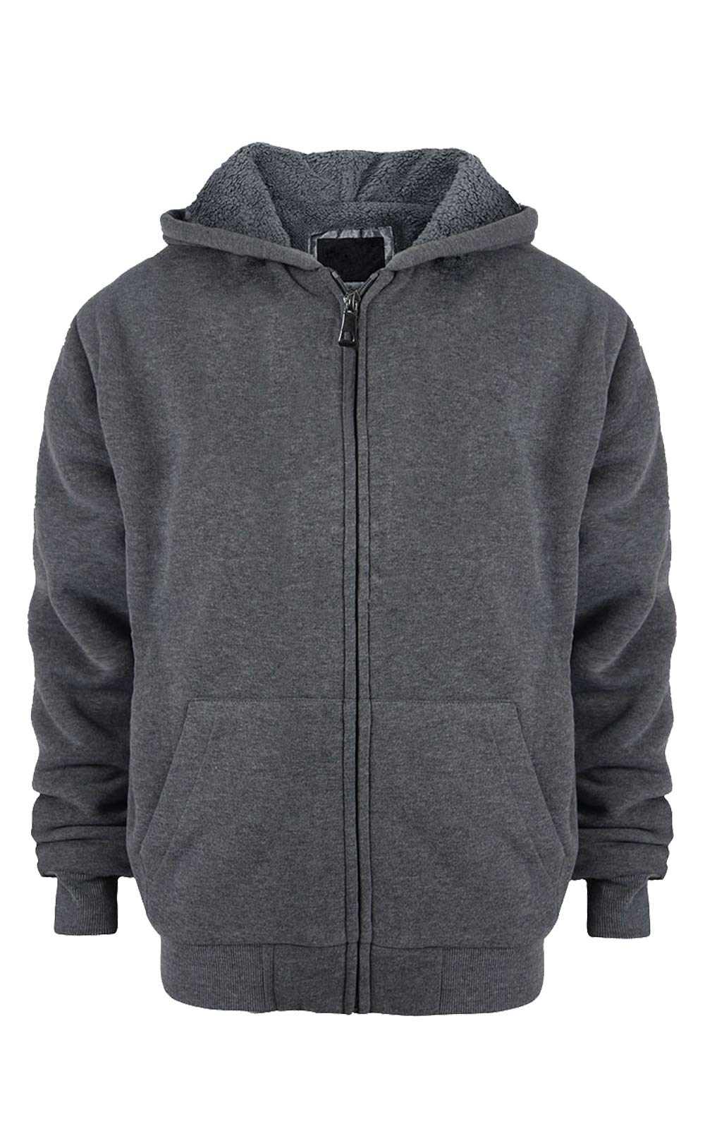 LeeHanTon Sherpa Lined Cool Kids Full Zip Up Hoodies for Teen Boys 8 10 12 14 16 Fleece Activewear Youth Hooded Sweatshirt