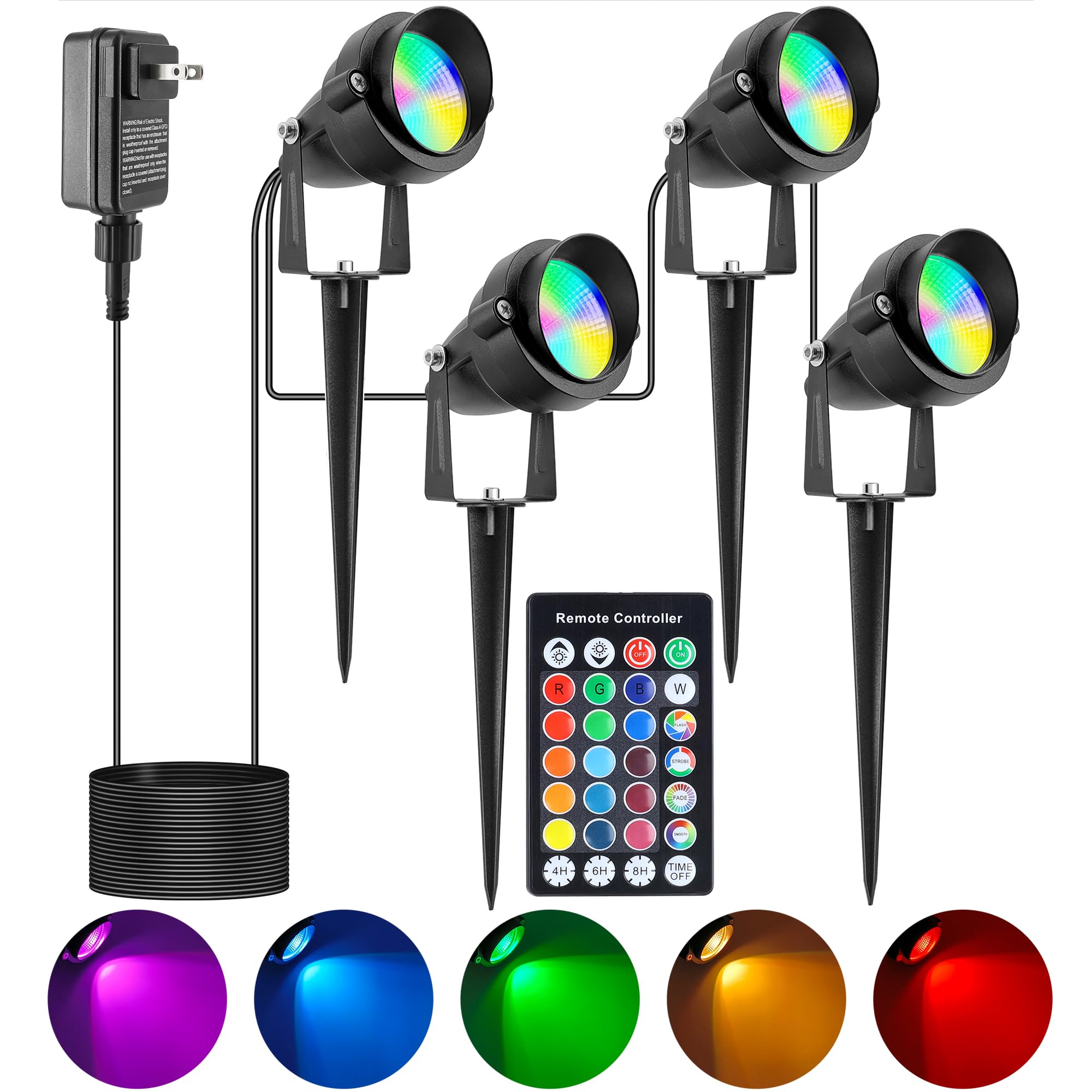 Miabiual Christmas Spotlights Outdoor, 20W Color Changing
