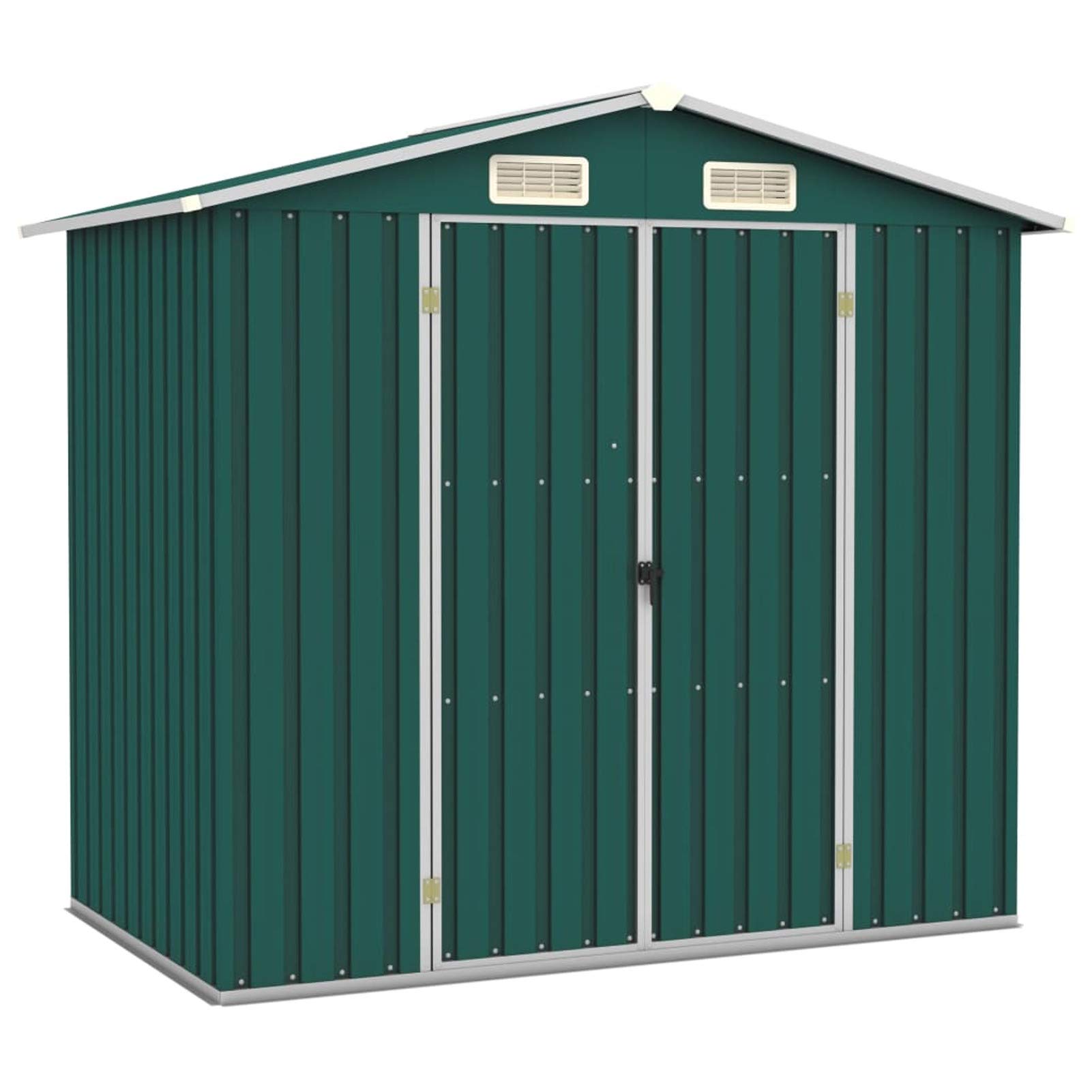 Capanno da Giardino, Casetta Giardino, Capanno Attrezzi da Giardino, Casette da Giardino, Verde 205x129x183 cm in Acciaio Zincato