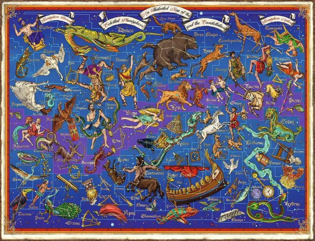 Ravensburger - Constellations - 2000 Piece Jigsaw Puzzle - Stunning Imagery - Beautiful and Intricate - Unique Depiction of The Zodiac Symbols - Premium Quality - Puzzles for Adults