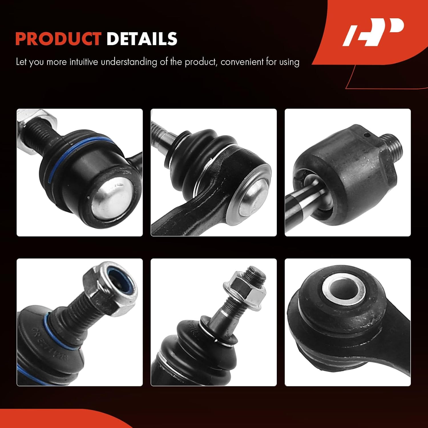 A-Premium Set of 8, Front Inner Outer Tie Rod End, Front & Rear Sway Bar Link, Compatible with Saab 9-3 2003 2004 2005 2006, L4 2.0L Only