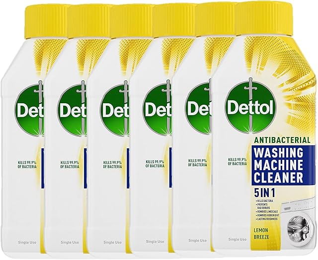 Dettol Washing Machine Cleaner, Lemon Breeze, Multipack of 6 x 250 ml