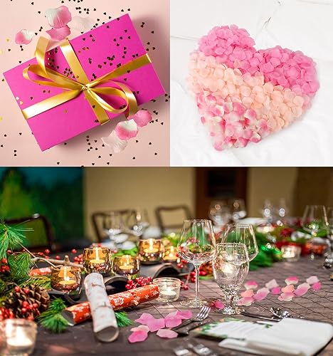 Vista 14 de 3000 pétalos de rosa, pétalos de rosa para bodas, pétalos de flores artificiales (morado)