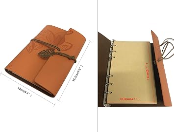 HARDCOVER JOURNAL Writing Notebook - Antique Handmade HARDCOVER Bound Daily Notepad, Vintage Leaf Series, (Leaves, Black)
