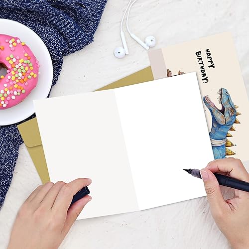 Miniatura 4 de Tarjeta de cumpleaños de dinosaurio para niño, tarjeta de feliz cumpleaños para nieto, nieta, hijo, hija, sobrino, sobrino, sobrina, tiranosaurio rex