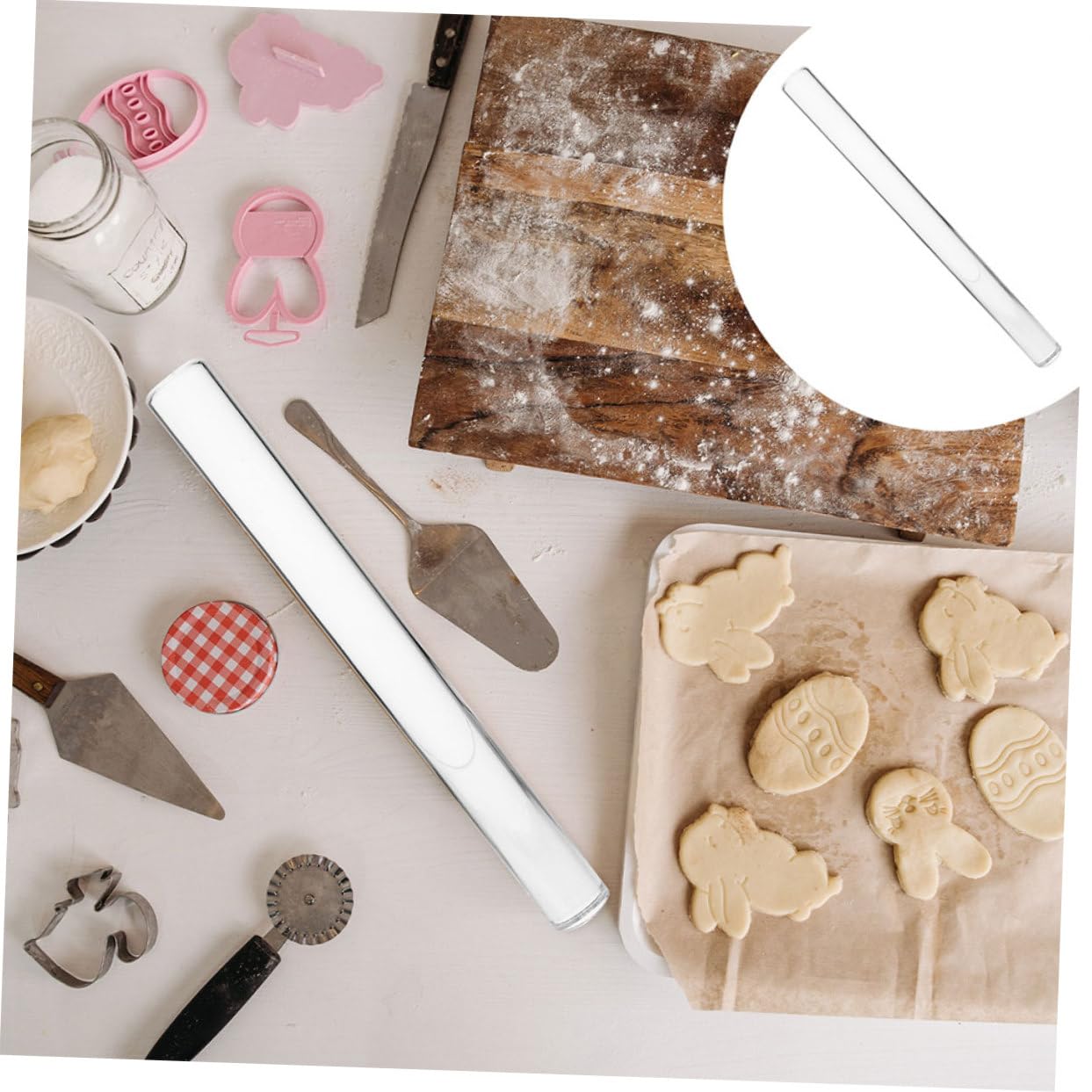 2stücke Transparenter Teigroller Aus Acryl Antihaftbeschichteter Kuchen Fondantroller Lang Vielseitiger Nudelholz-teigroller Für Plätzchen Und Gebäck Modernes Backzubehör