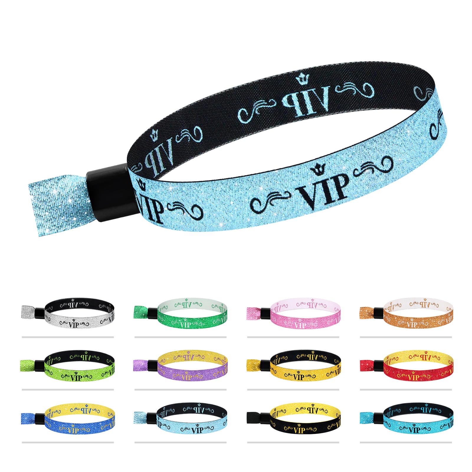 100 Colored VIP Wristbands for Concerts & Parties, Lightweight Disposable Wrist Strap (Color: Water Green)