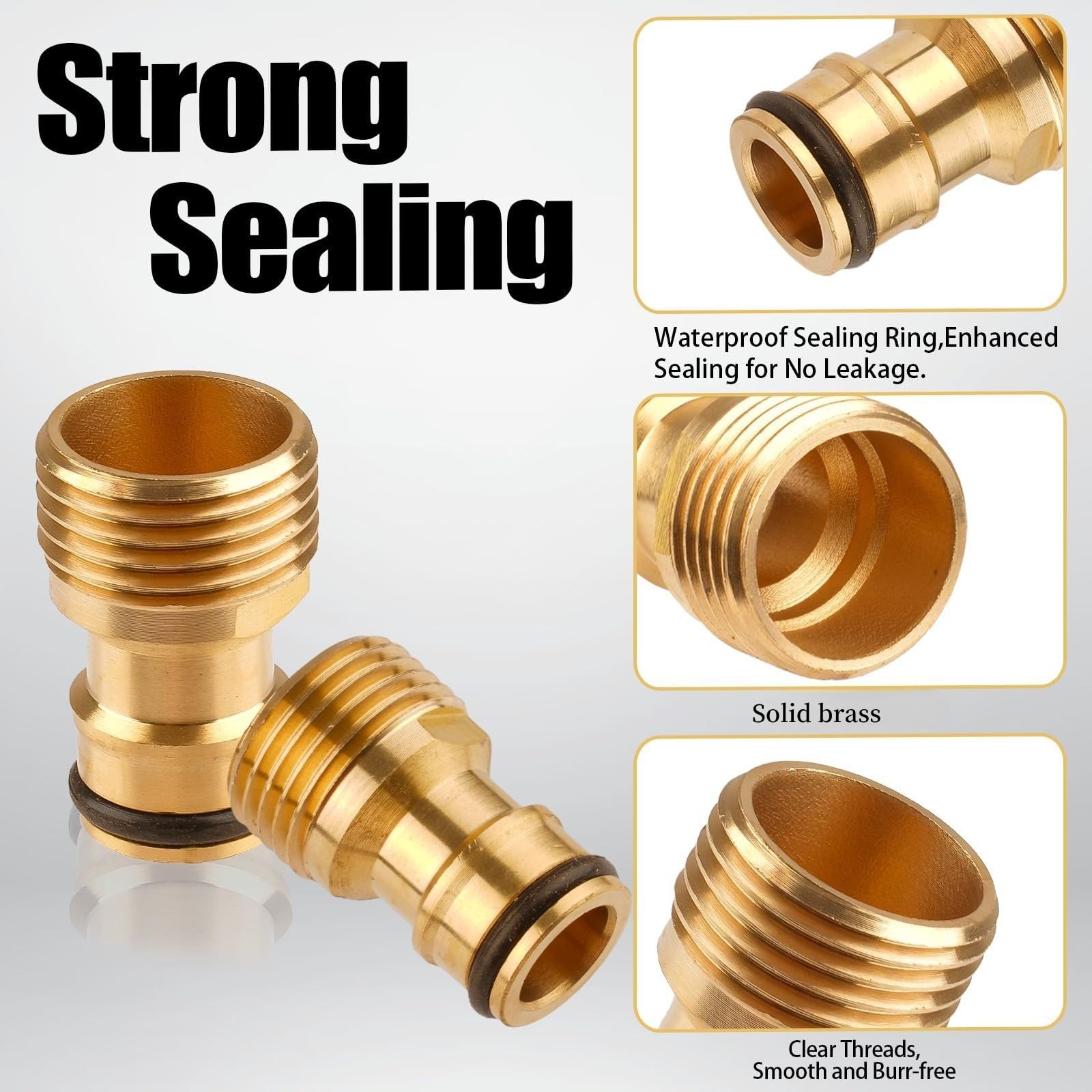 2 Stück Wasserhahn Adapter Aus Messing - G 1/2" Außengewinde Für Gartenschlauch & Bewässerung