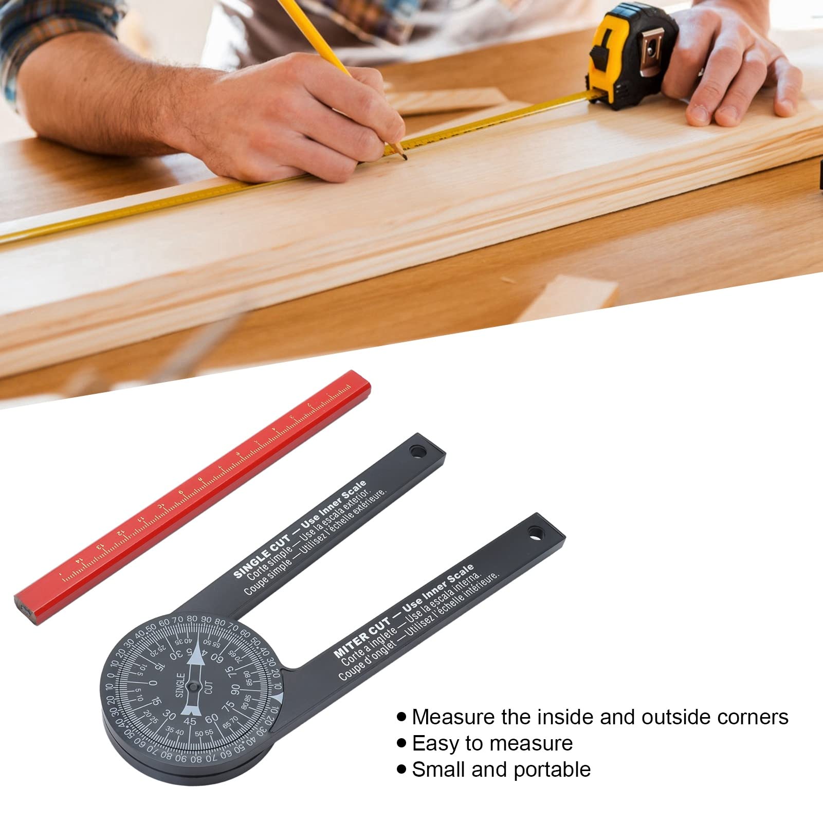 Angle Finder Easy Measurement Frees Rotation Portable Size Accurate Miter Saw Protractor Woodworking