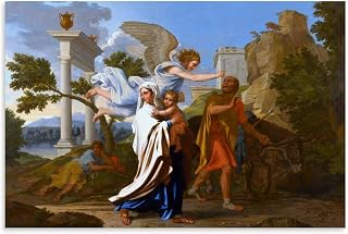 FFYunXia Nicolas Poussin Prints Wall Art Paintings Poster The Flight Into Egypt Canvas Wall Art Decorative Bedroom Modern Home Print Picture Artworkss Unframe 20x30inch(50x75cm)