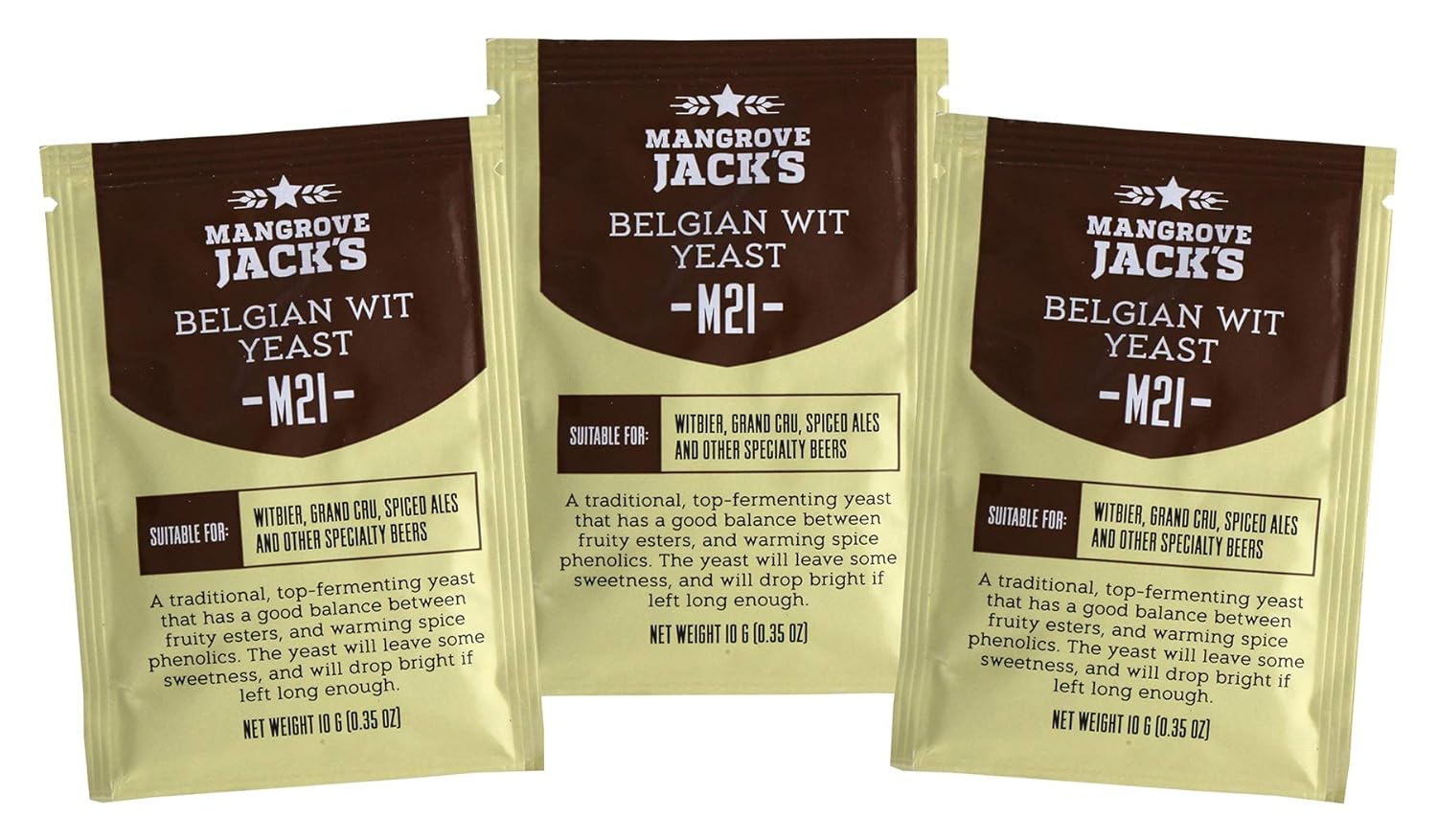 Mangrove Jack M21 Belgian Wit Ale Dry Yeast - 3 Pack