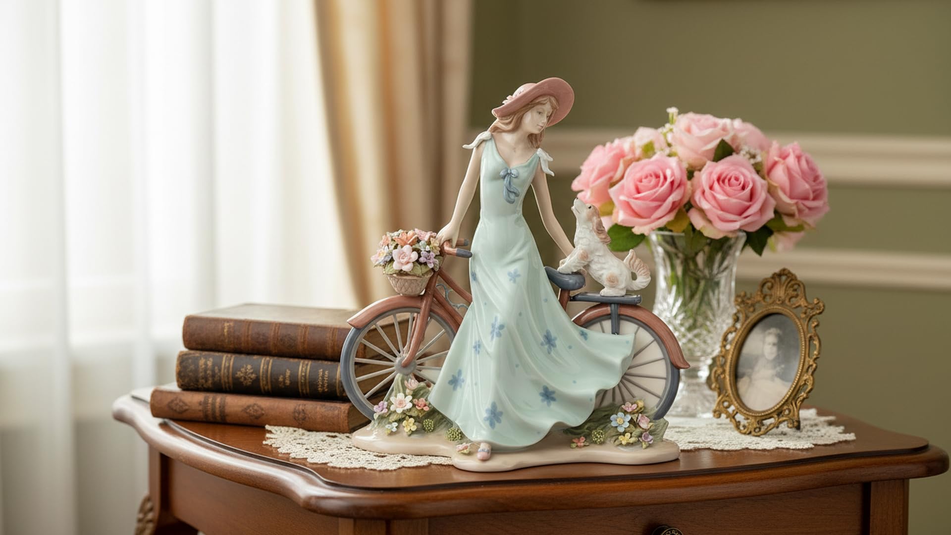 Cosmos Gifts レディ　ウォーキング　ドッグ　ポーセリン Amazon.com: Cosmos Gifts 10414 Fine Elegant Porcelain Lady Riding