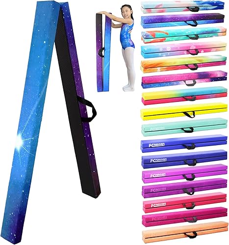 Miniatura 31 de Viga de equilibrio plegable, viga de suelo para gimnasia, equipo de gimnasia para niños, base de madera, fondo antideslizante y bolsa de transporte