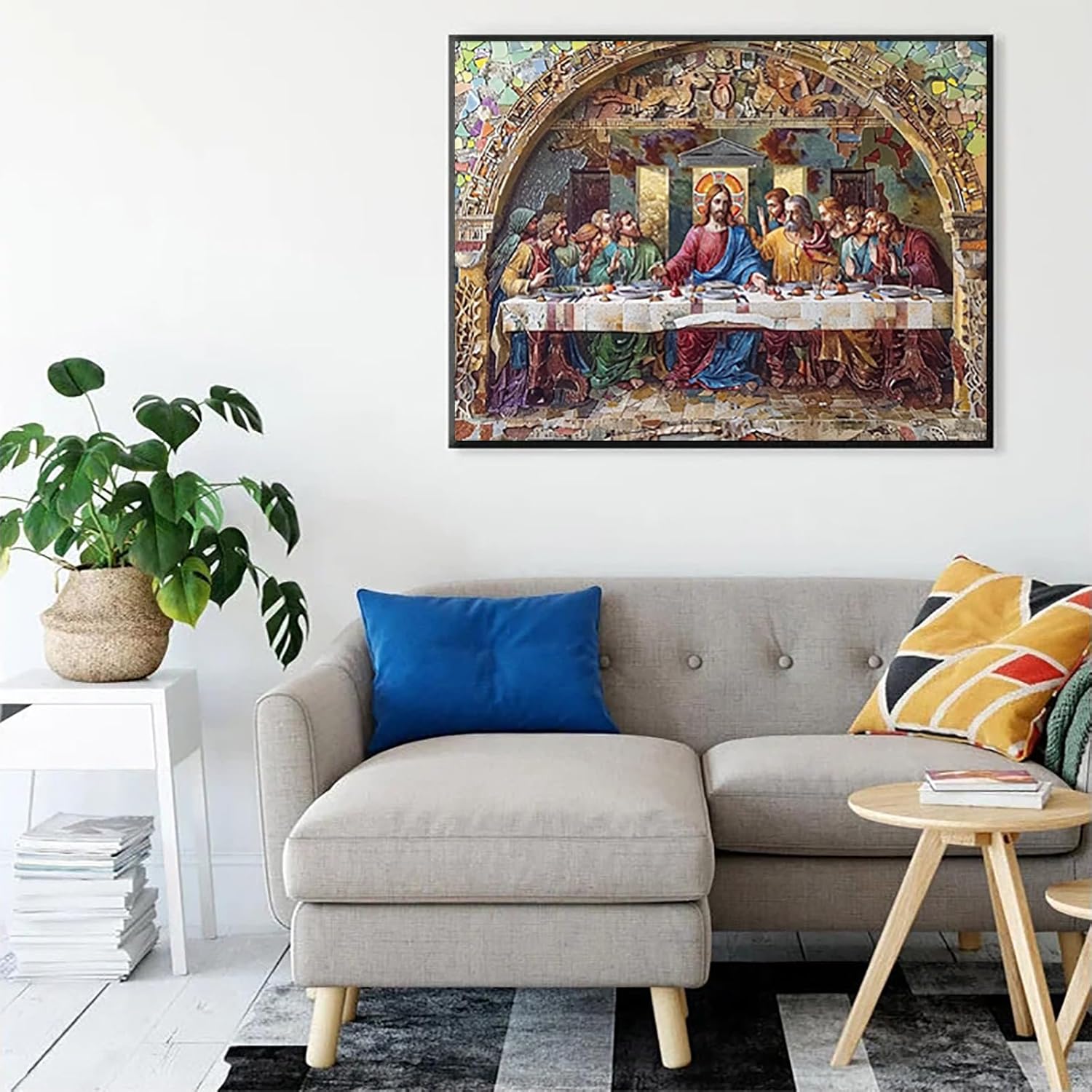 HEYKYY Jesus Disciples Last Supper 5D Diamond Art Painting for Adults Full Drill Round Diamond Paint by Number Kits for Beginners Gems Cross Stitch for Wall Decor 12x16 inch