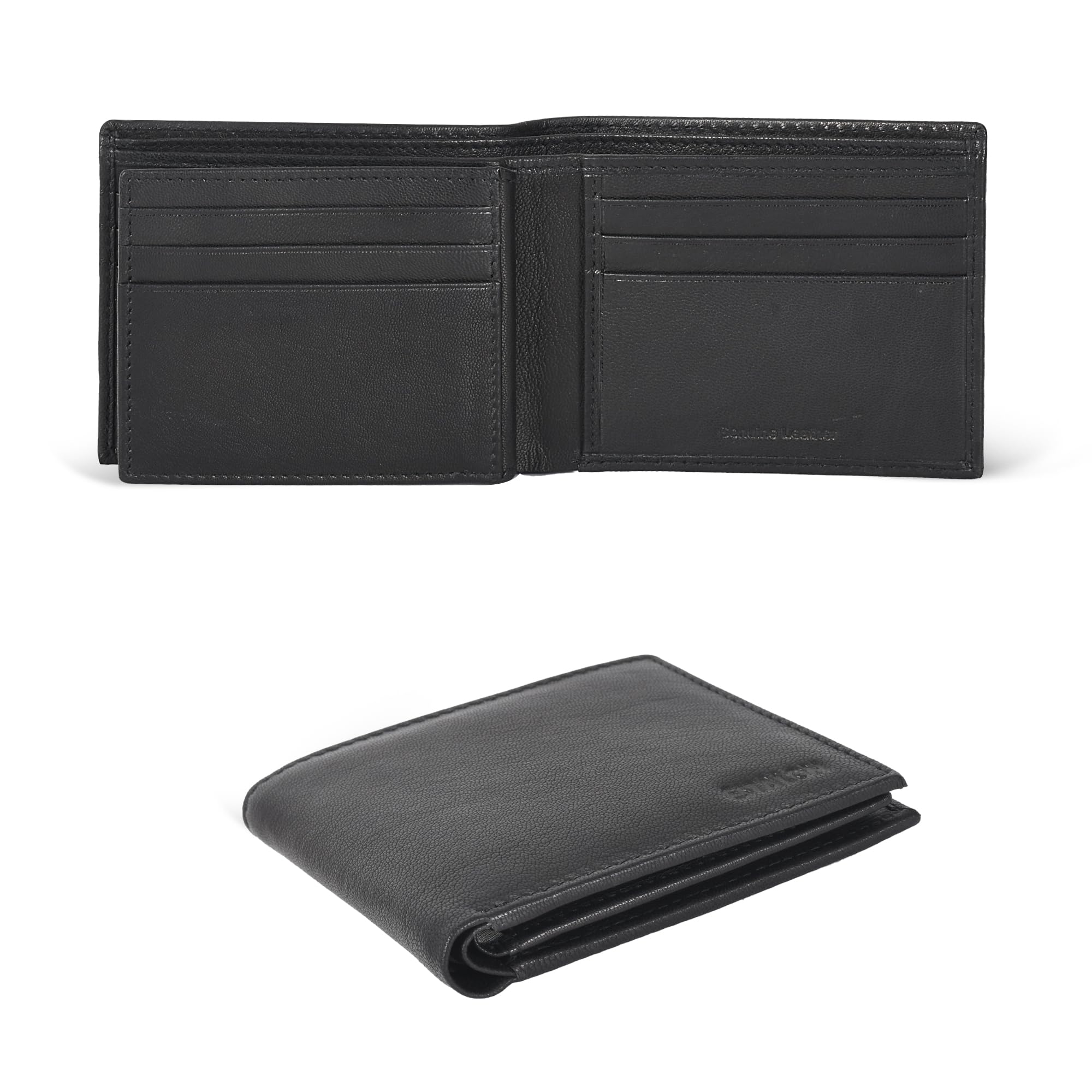 ESTALON Front Pocket Leather Wallet for Men - RFID Blocking Bifold Wallet with ID Window