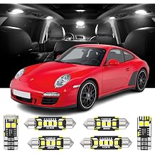 12 Pieces Interior LED Lights Replacement for Porsche 911 997 Carrera 2004-2012 White LED Interior Bulbs