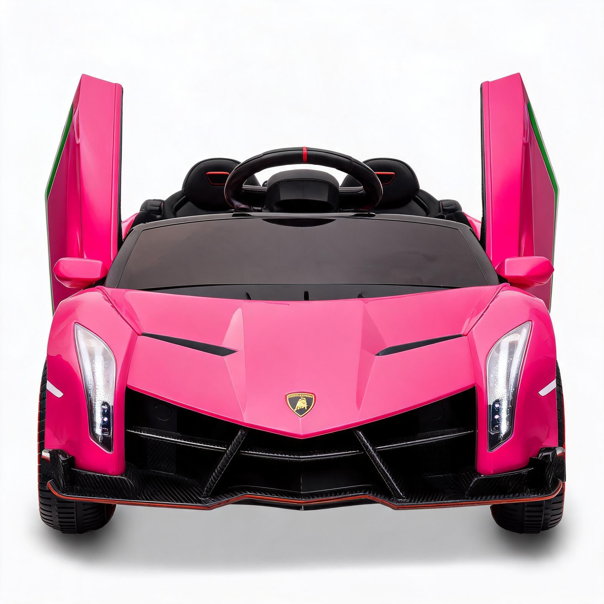 Lizenziertes Lamborghini Kinder Elektroauto 12V – 2 Motoren, Fernbedienung, Scherentüren, LED-Licht, breiter Sitz, MP3, USB, Drahtlos, Hupe, 3 Geschwindigkeiten – Sicheres Kinderfahrzeug ab