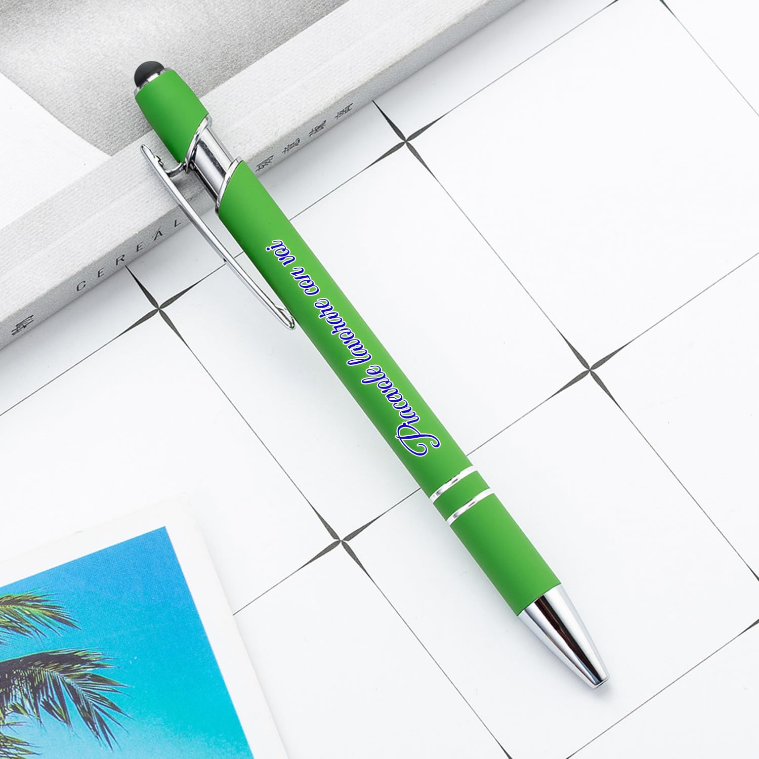 Personalisierter Kugelschreiber mit schwarzer Tinte, individueller Kugelschreiber mit Geschäftswerbung, Telefonnummer, kapazitiver Stift für Berührungen, Stift mit mittlerer Spitze, 216 STK