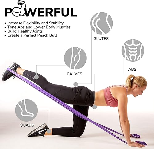 Miniatura 4 de 7Ft Long Resistance Bands for Stretching - Resistance Bands Set with Door Anchor - Exercise Bands Including Carry Pouch, E-Book & App - Latex-Free