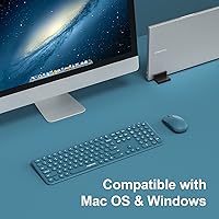 Vista 7 de XTREMTEC Combo de teclado y mouse inalámbricos de 2.4G de tamaño completo, ultradelgado, silencioso, lindo, para computadora con receptor USB