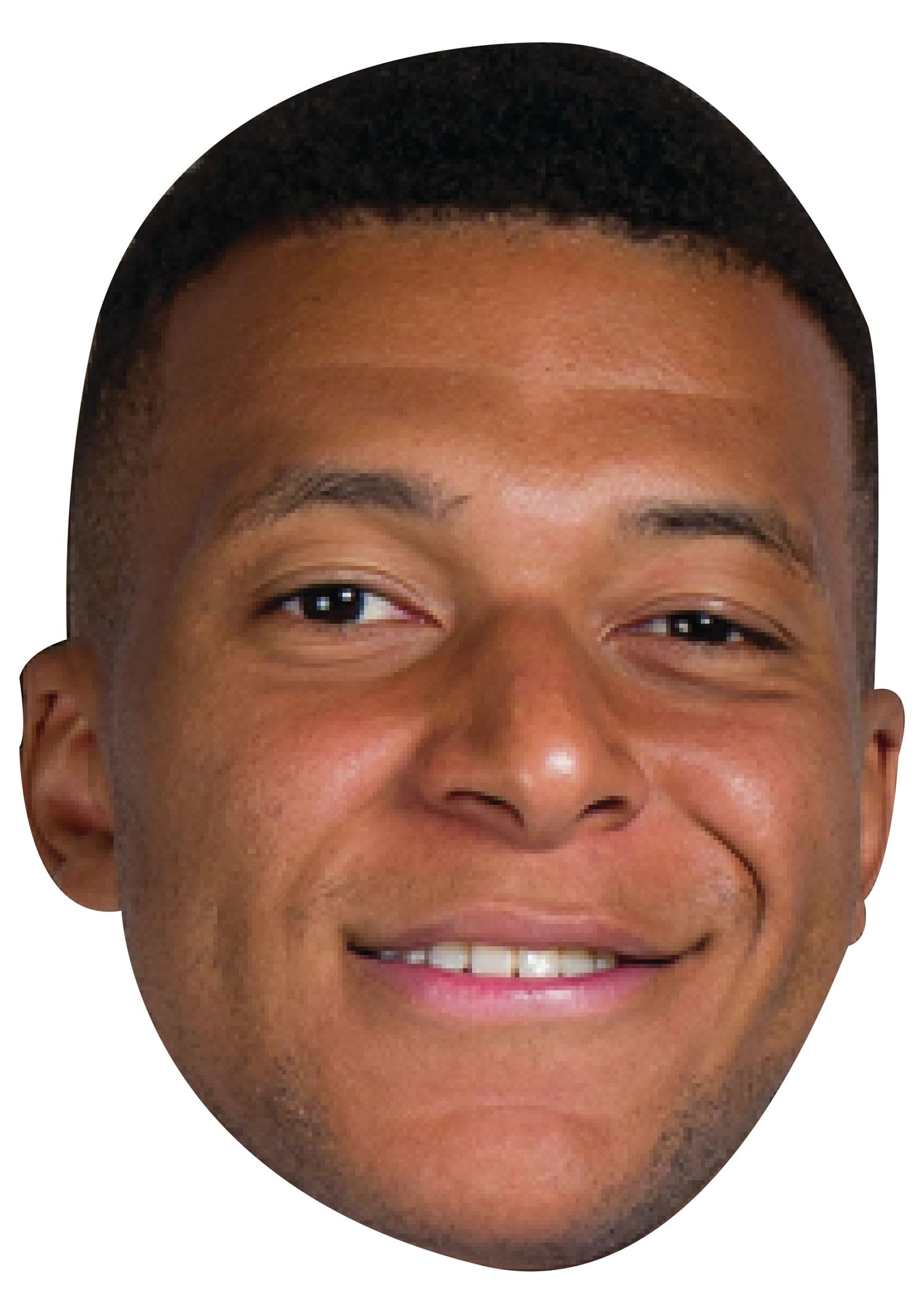 FoxyPrinting Kylian Mbappé Face Mask – France Football Superstar Inspired Card Face Mask, Soccer Fan Party Accessory, Match Day Supporter Prop, Sports Fan Gift, Ready to Wear