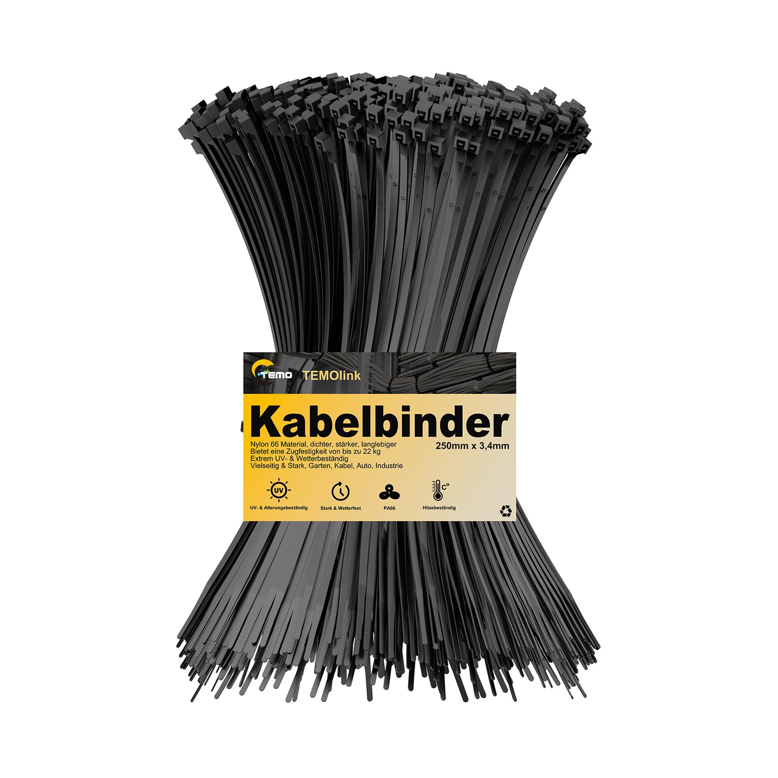 Temolink 100 Stück Kabelbinder