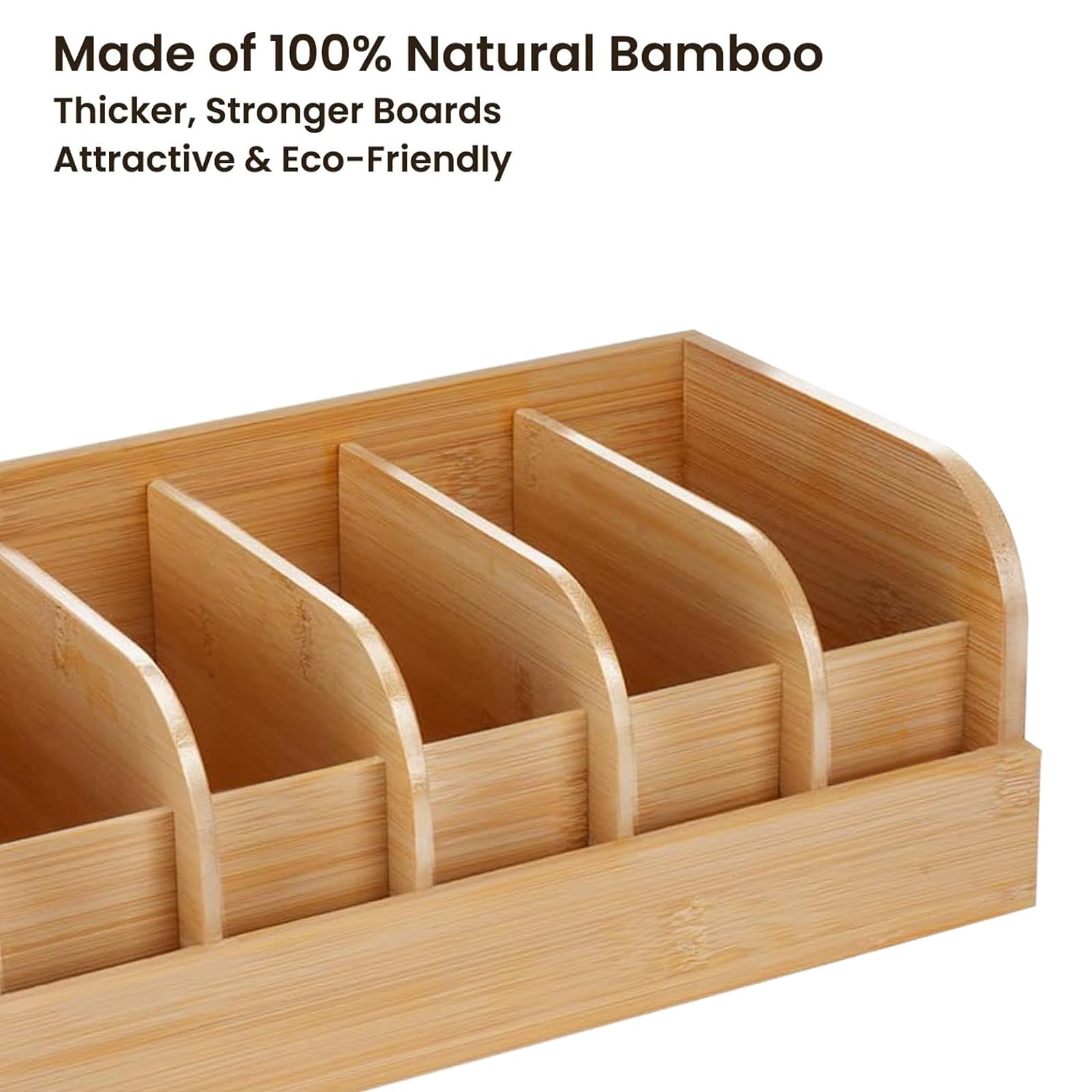 Organizer Cassetti per Cinture, 6 Scomparti Espositore per Cintura Portacinture-Porta Cintura in Bambù per Armadio e Cassetto, Organizer per Cinture da Uomo e da Donna