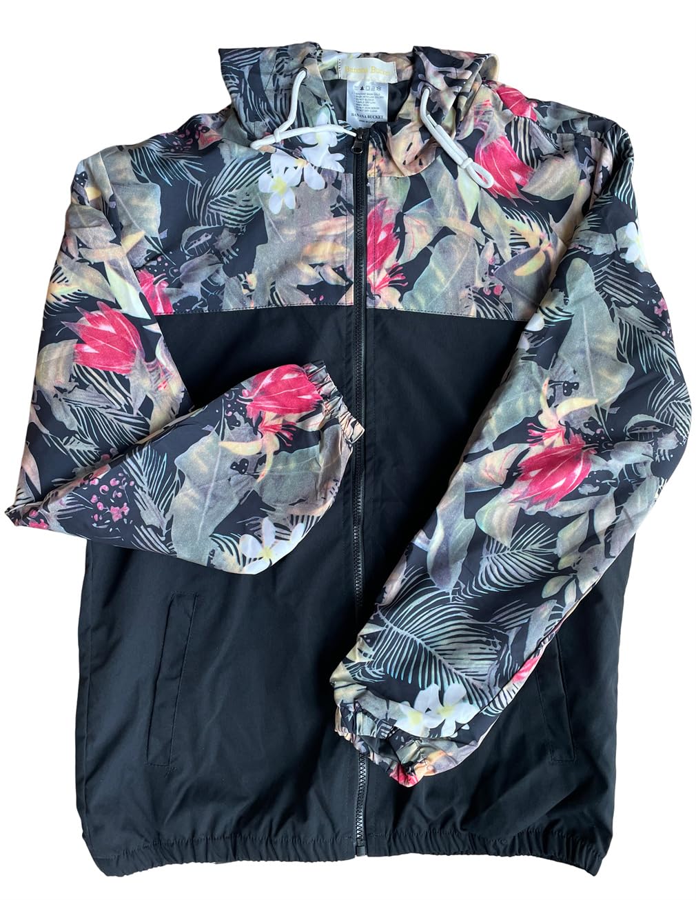 Banana Bucket Floral Bomber Jacket Men Hip Hop Slim Fit Flowers Bomber Jacket Coat Men's Hooded Jackets