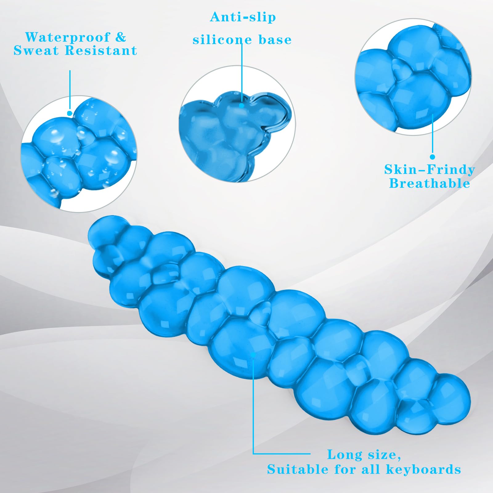Gel Cloud - Poggiapolsi per tastiera, grazioso supporto per polso e braccio, per tastiera, sollievo dal dolore, adatto per ufficio/computer/laptop/gaming (poggiapolsi da tastiera blu)