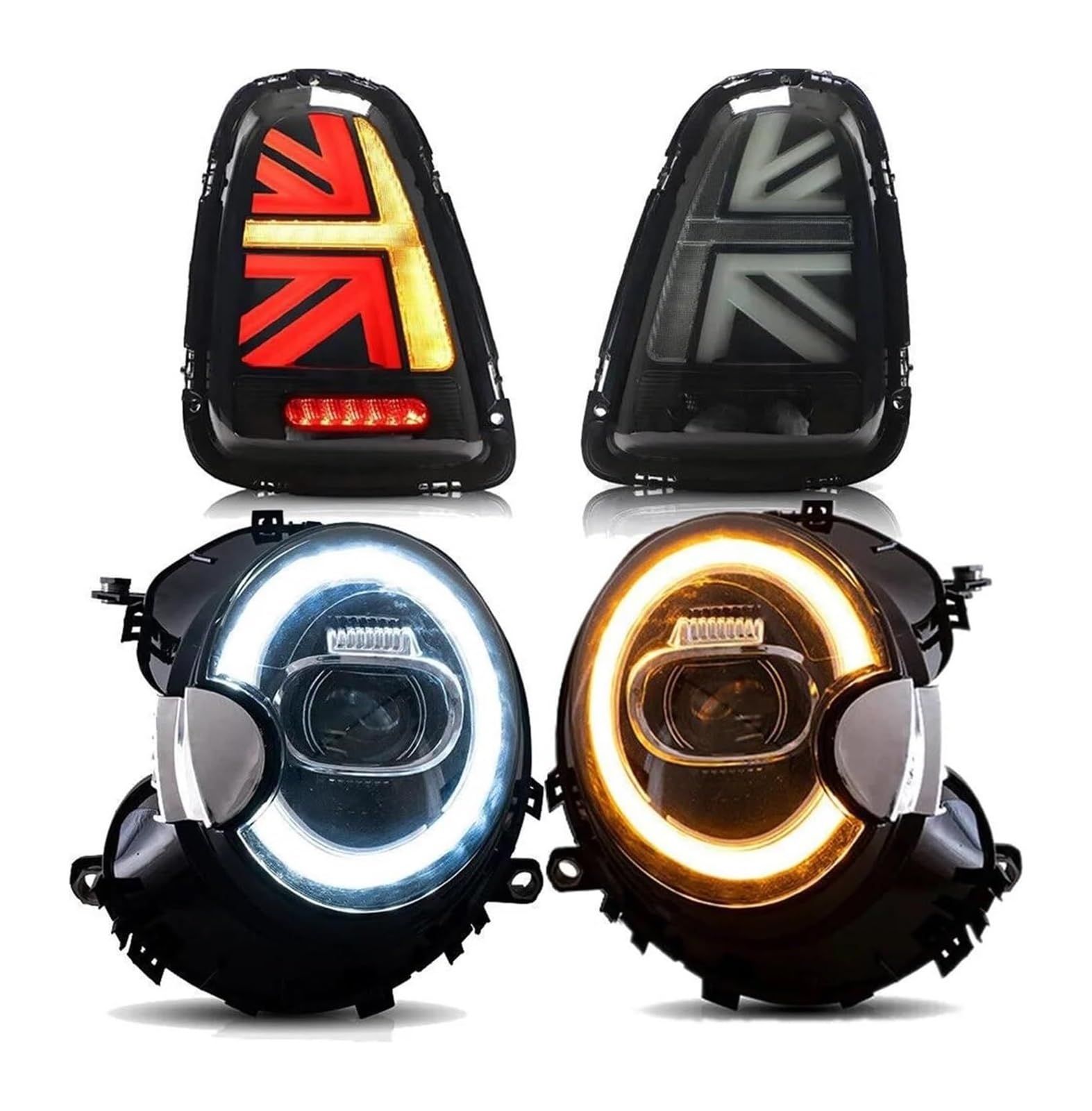Dynamiczne kierunkowskazy do BMW Mini & Cooper R56 R57 R58 i R59 (2007-2013); przedni i tylny blok optyczny (2011-2013)