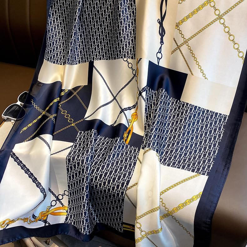 FairyCity Womens large Luxury Silk Scarf Satin Summer Scarf Lightweight Fashion Shawl Wrap - Image 4