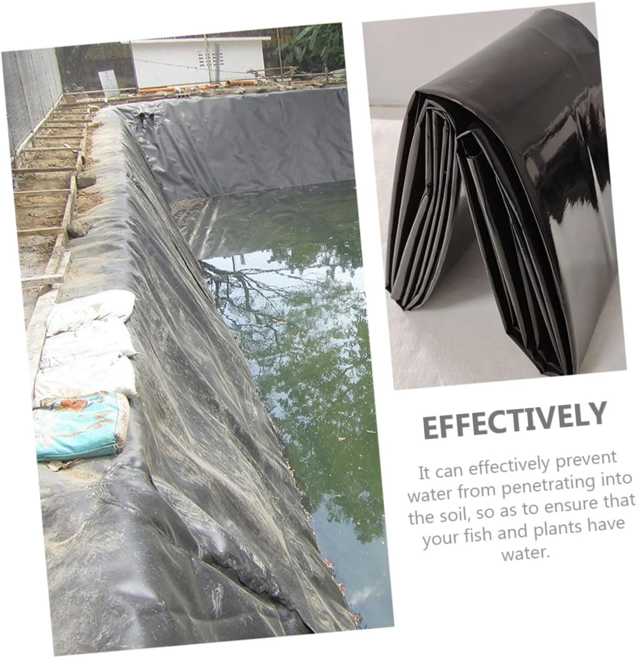 HDPE Pond Liner for Fish Ponds and Water Gardens Waterproof Liner 20 Mil Thickness Easy to Install for Aquatic Farming and Outdoor Water Features