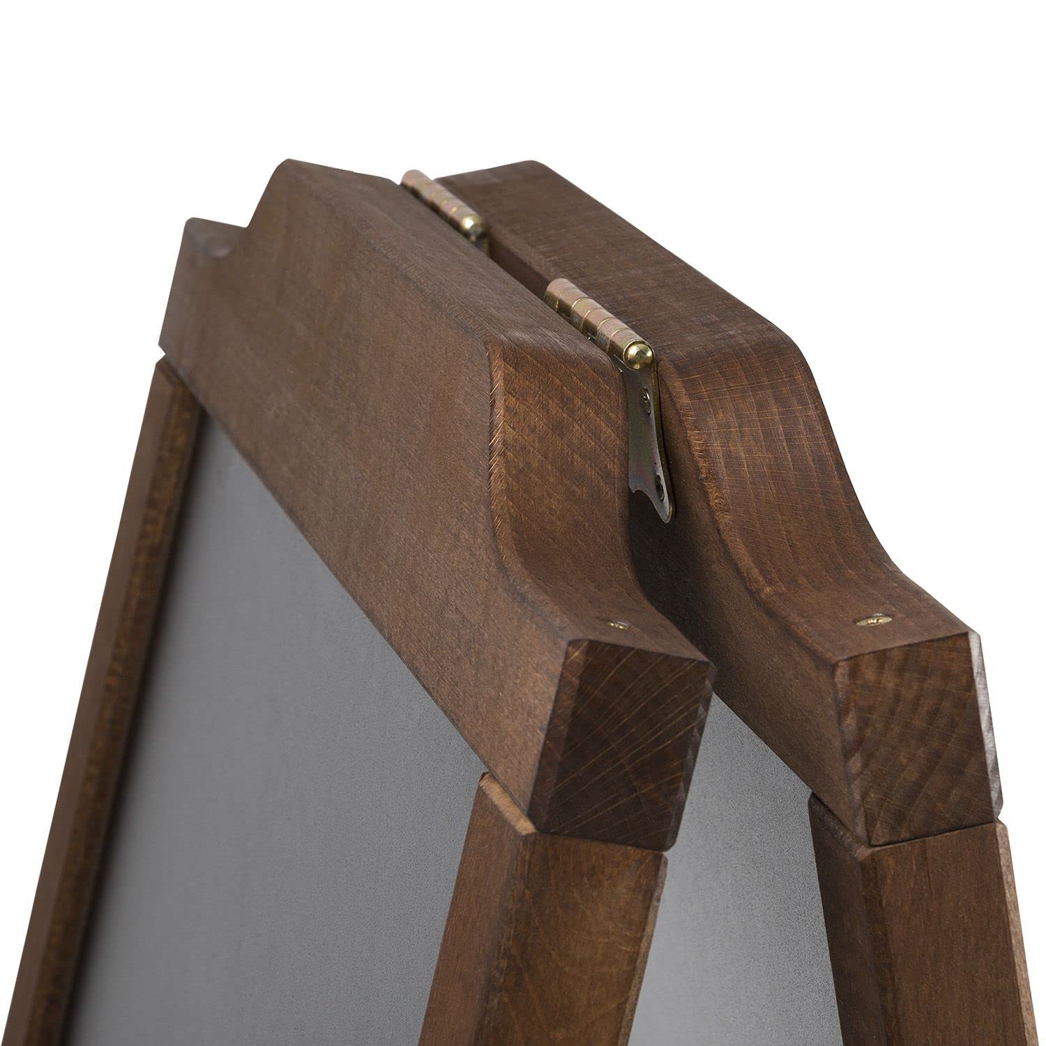 Alije Kundenstopper Outdoor mit Holzrahmen Rustikal Handgemachtes Aufsteller Kundenstopper Kreidetafel - Werbetafel Holztafel Werbeaufsteller Straßenreiter Gehwegaufsteller (120x65/12kg Braun)