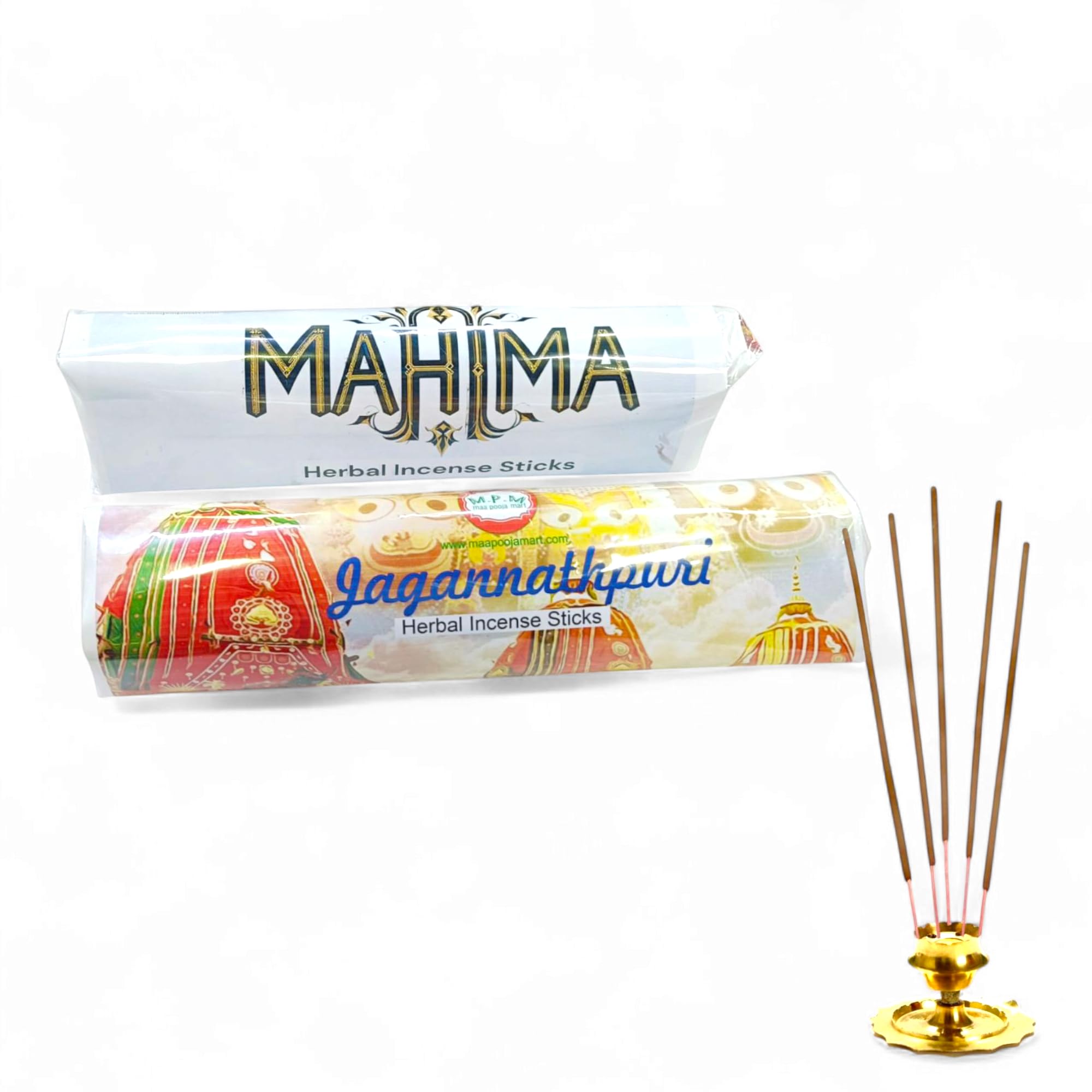 maa pooja mart Mahima and Jagannathpuri Herbal Incense Sticks by Maa Pooja Mart, Pack of 2, 250g x 2 = 500g, Made in India, Aggabatti, 400+ Count-picture-13