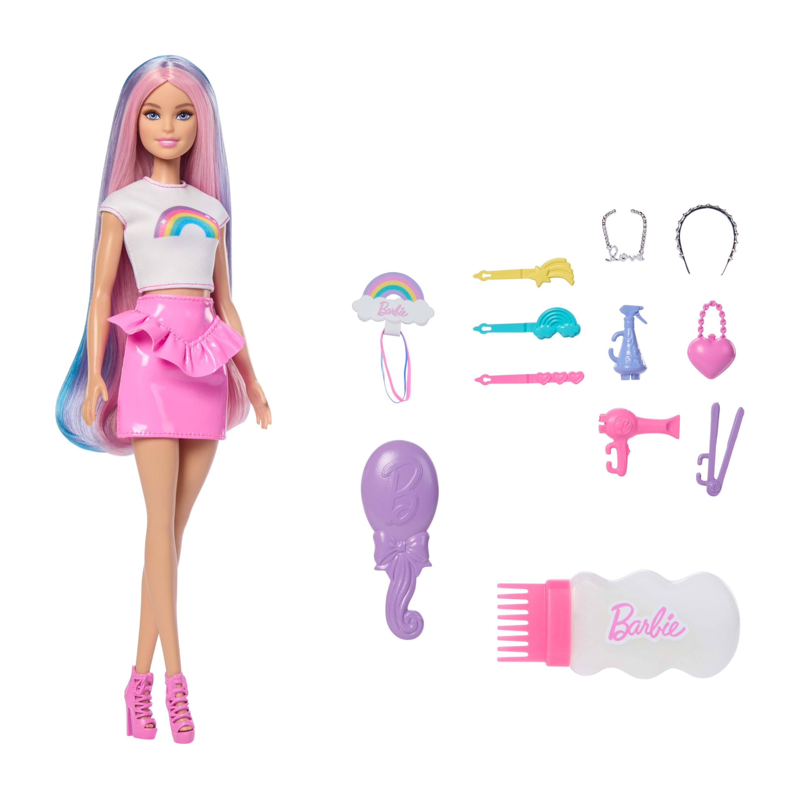 

                                                    Barbie Rainbow Sparkle Hair Doll, Extra-Long and C
