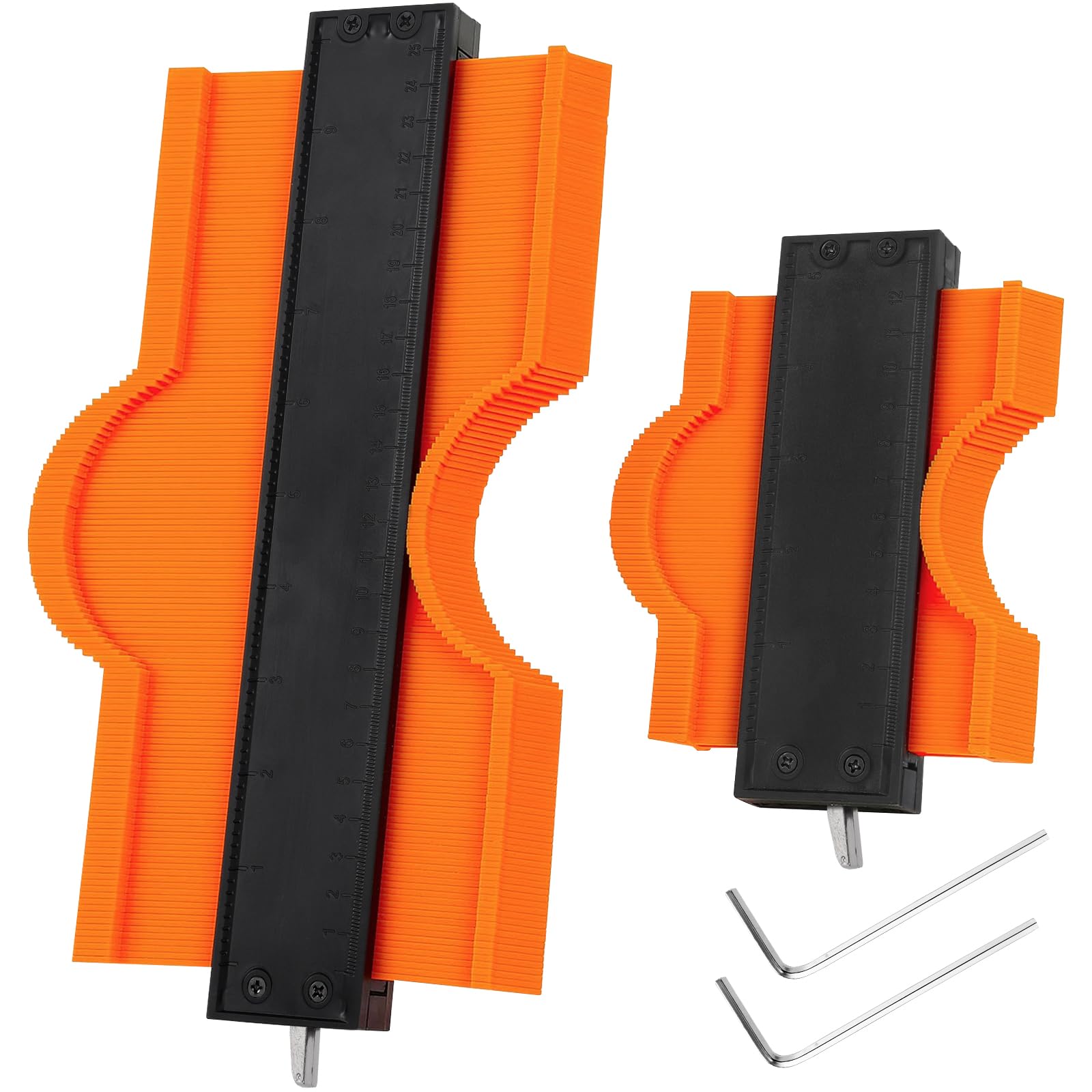 CIRULLI 2 Piezas Medidor de contornos de 25 cm + 12 cm con fijador, Contour Gauge, Medidor de contorno de herramientas para Medición Precisa de Azulejos