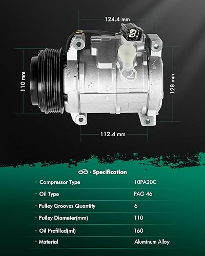 Miniatura 1722 de SCITOO Compresor de CA para 2012-2014 para Ford Edge 2.0L para Ford Explorer 2.0L