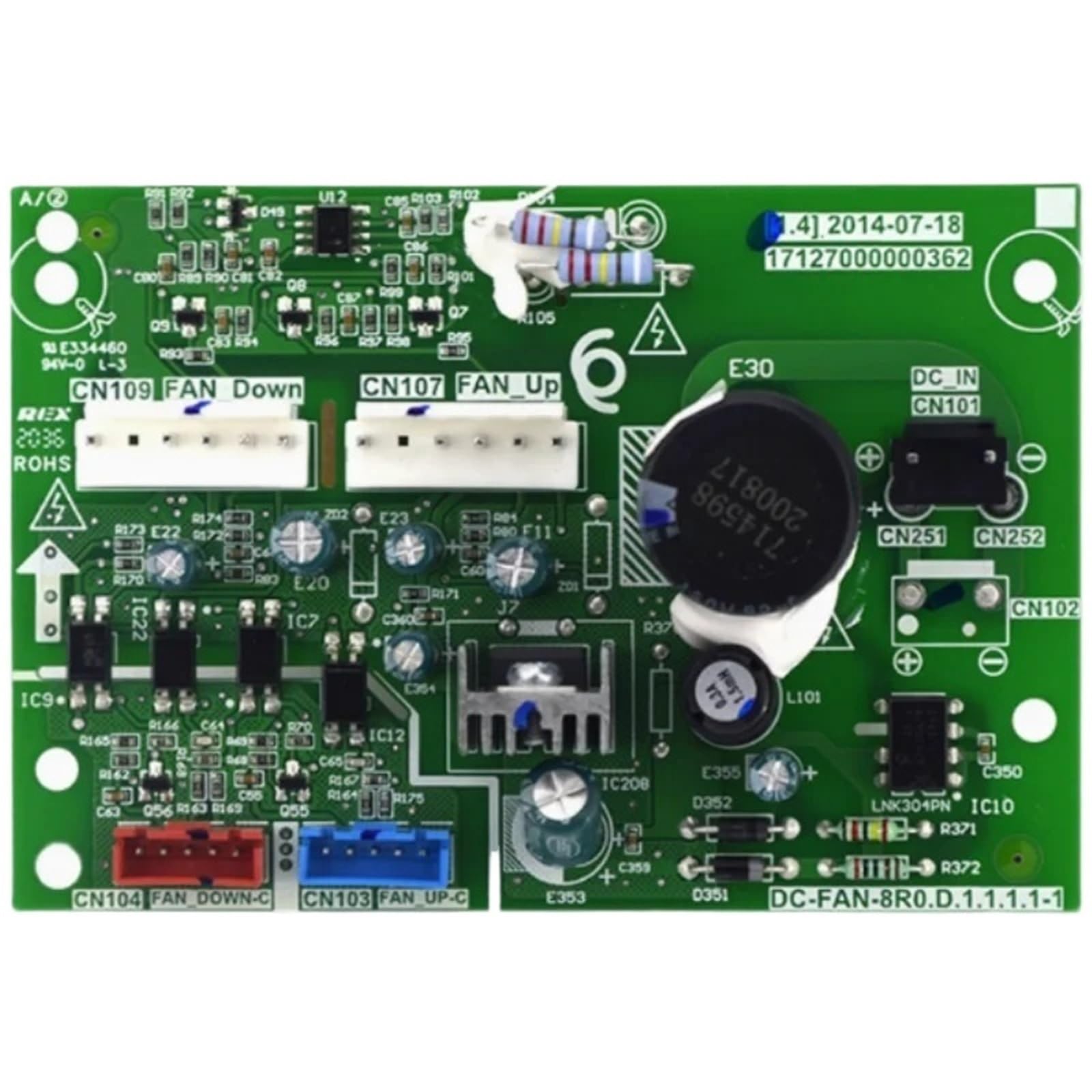 1 sztuka klimatyzatora mała multi-fan stick power board DC-FAN-8R0.D.1.1.1.1-1 płyta komputerowa 17127000000362