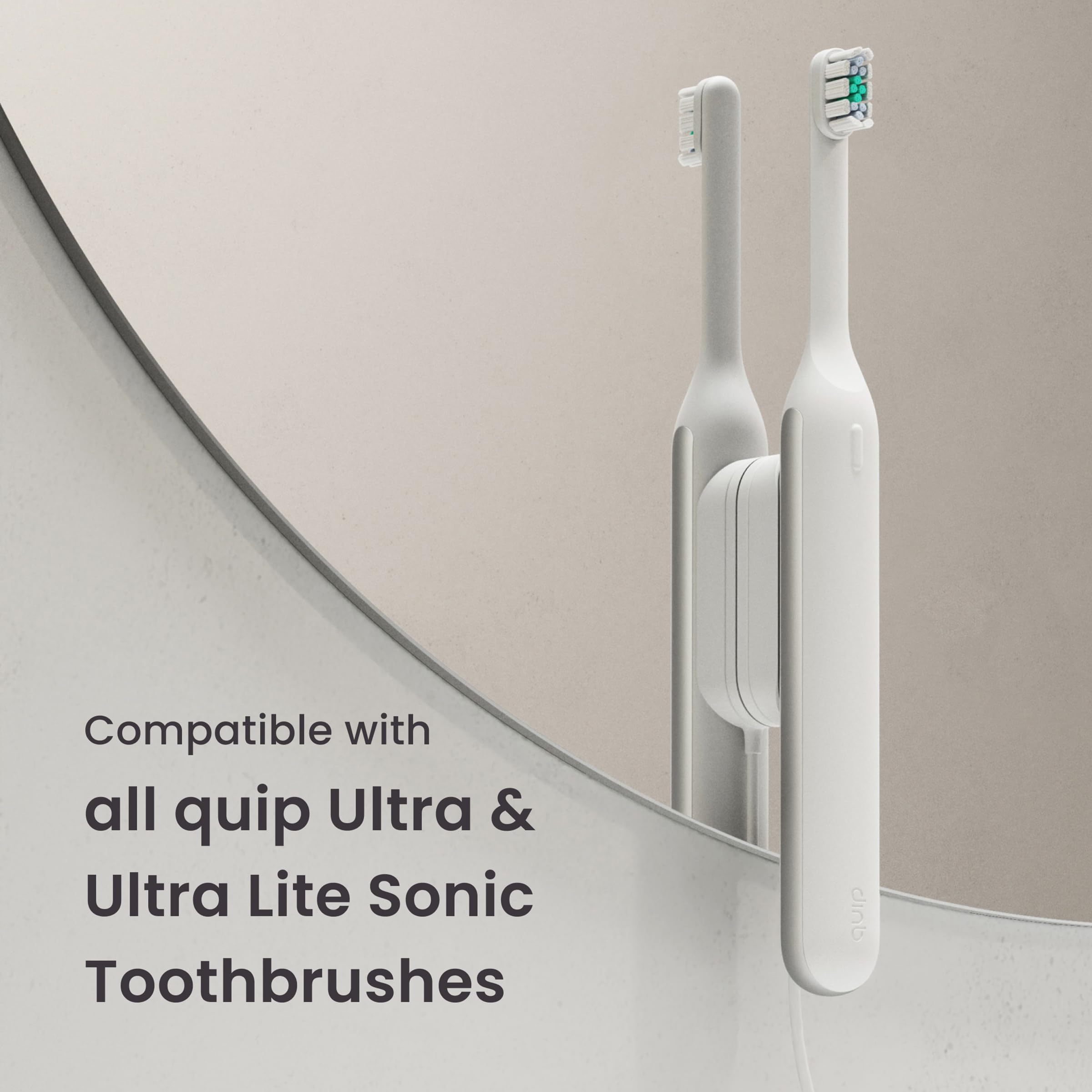 quip Ultra Brush Pod - Cabezales de recambio para cepillos de dientes eléctricos sónicos, paquete de 4 unidades, cerdas suaves, compactas, duran 3 meses cada uno, color blanco