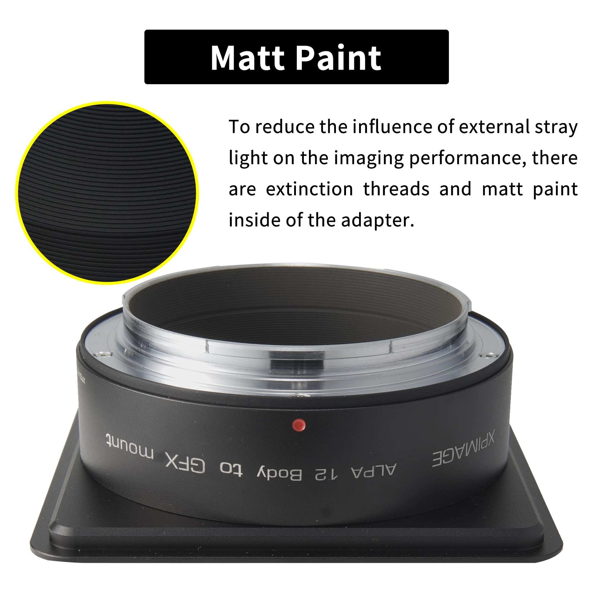 XPIMAGE Lens Mount Adapter Plate for ALPA 12 Camera to Fujifilm GFX Digital Camera as Digital Back (ALPAtoGFX 10mm)