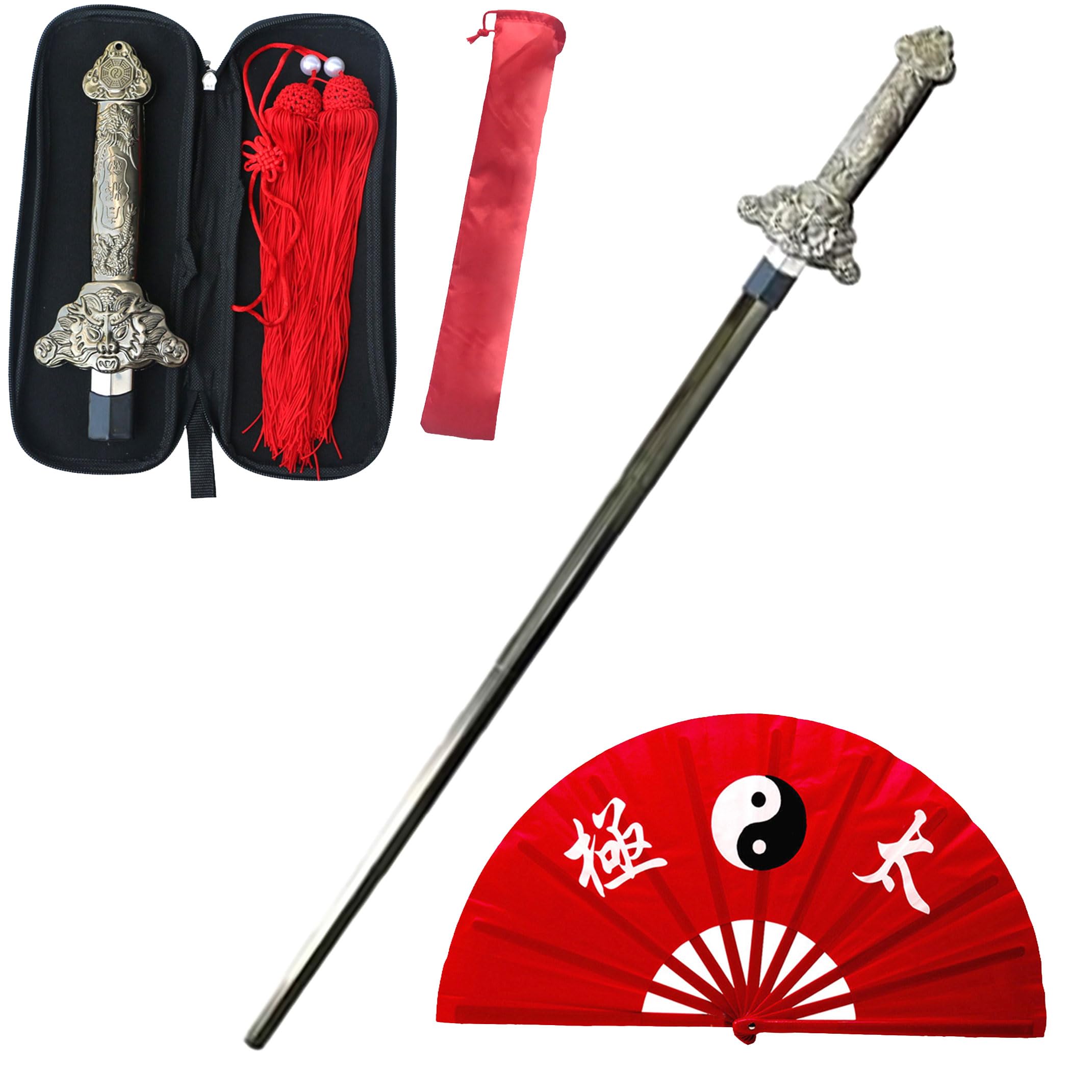 Amazon.co.jp: Felimoa 太極剣 伸縮式 剣穂 扇 剣収納ケース 扇袋 太極