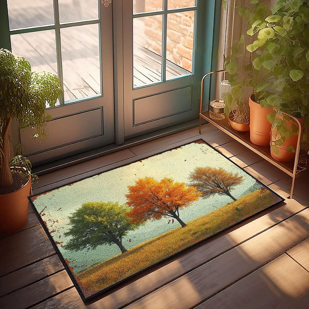 Paillasson décoratif arbre d'automne tapis bienvenue intérieur 50x80cm
