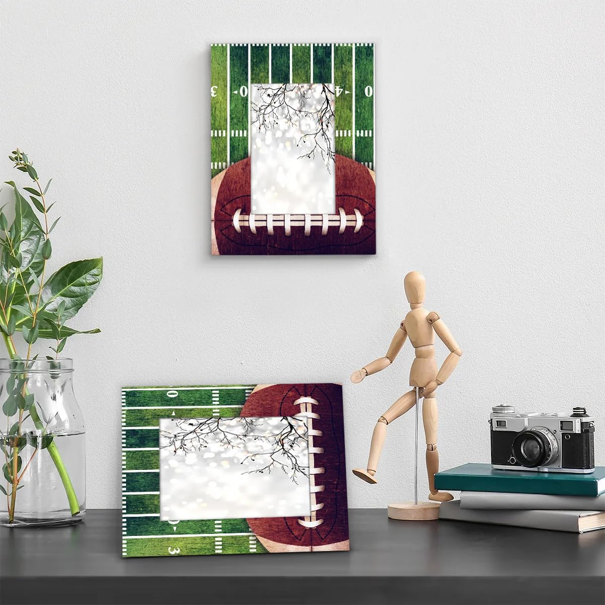 Football 5x7 Picture Frame, Photo Frame 5x7 for Wall Hanging and Tabletop Display, Photo Picture Frame for Vertical or Horizontal Display