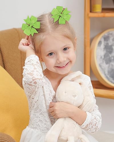 Miniatura 42 de Choicbaby Lazos para el pelo para niñas, 3 pulgadas, molinete de cinta de grogrén para niñas pequeñas, paquete de 80